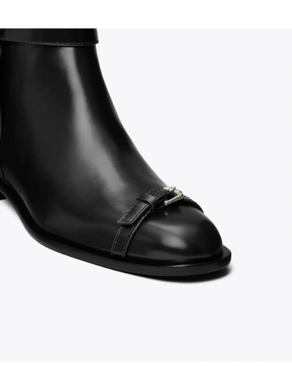 New Tory Burch Runway Multi Buckle Ankle Boot Perfect Black Sz 10